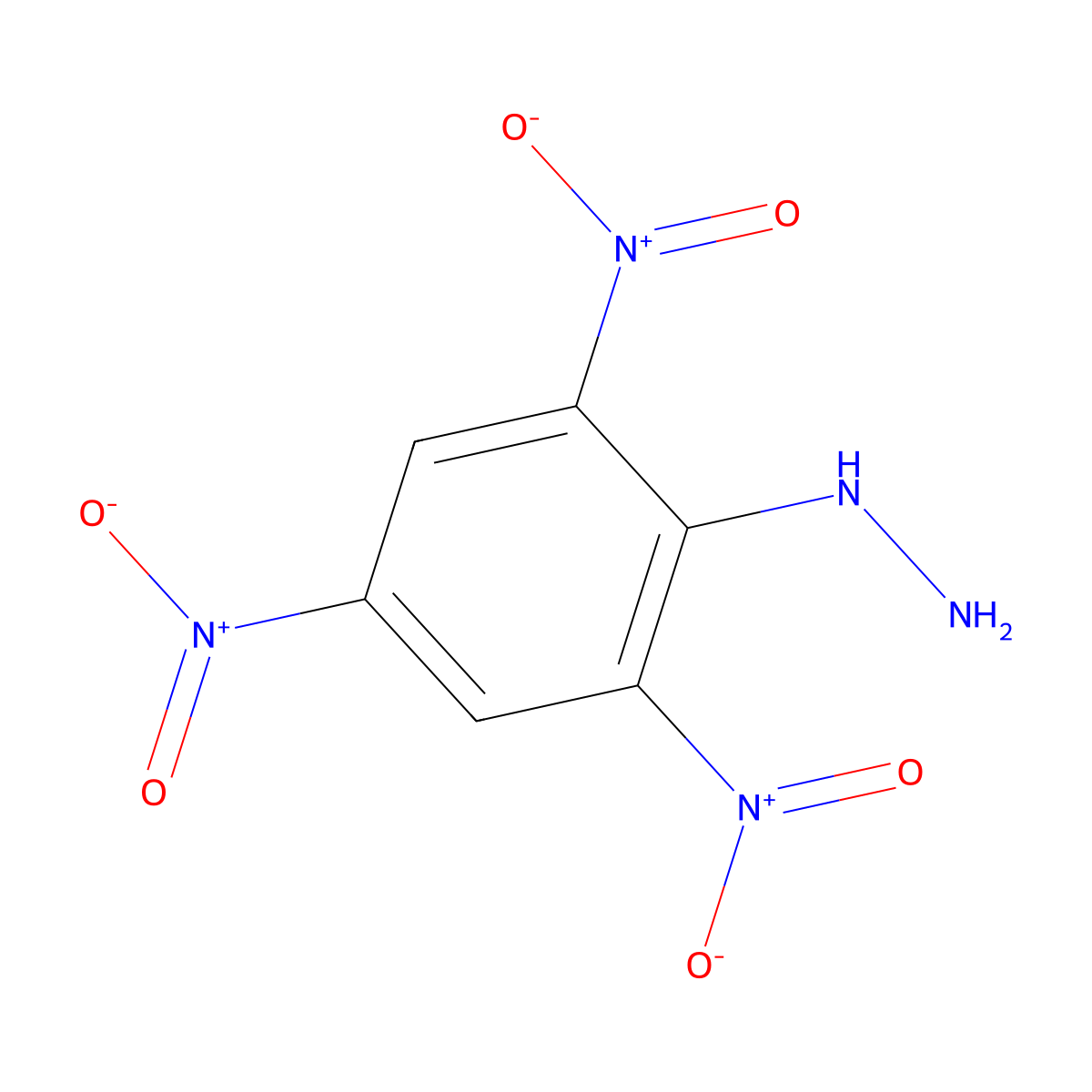 Hydrazine, (2,4,6-trinitrophenyl)- molecular structure, CAS 653-49-6