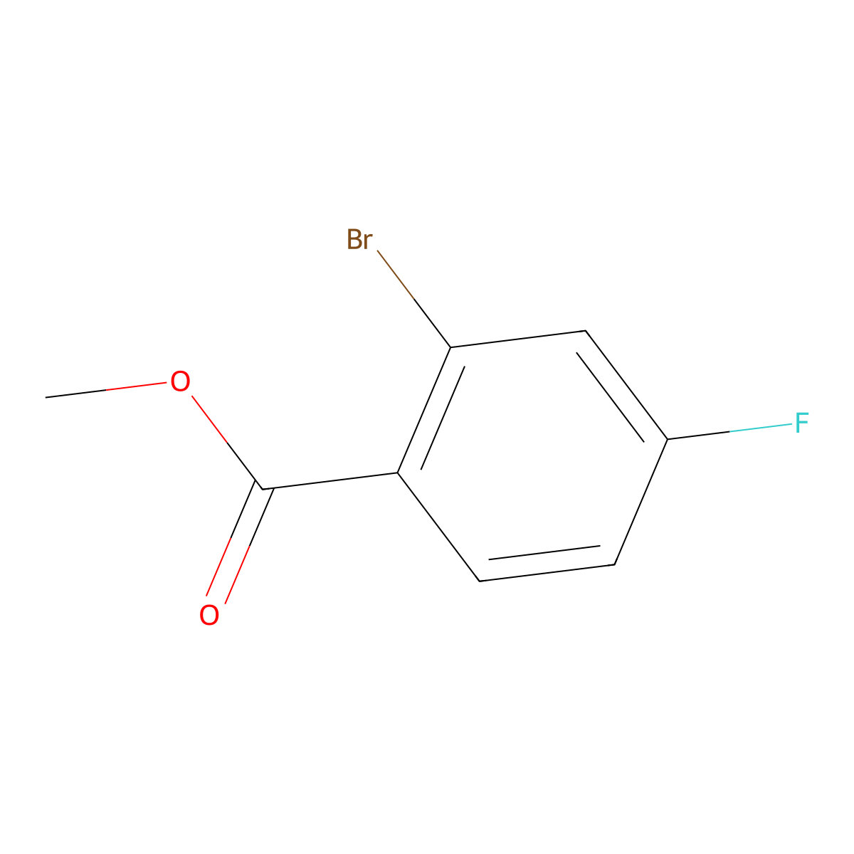 Methyl 2-bromo-4-fluorobenzoate molecular structure, CAS 653-92-9