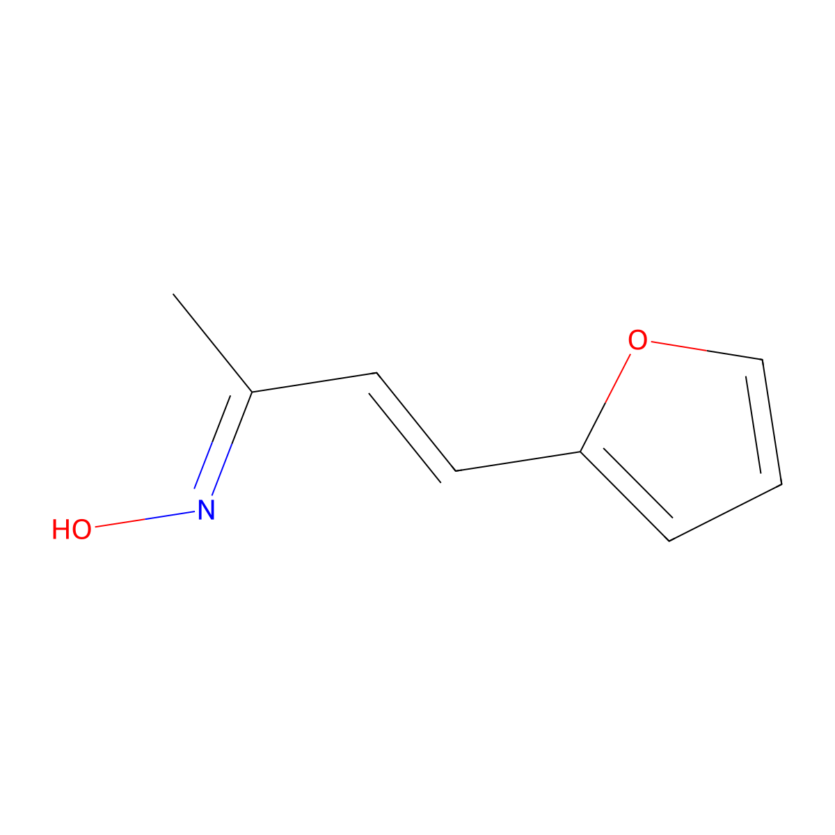 N-[4-(furan-2-yl)but-3-en-2-ylidene]hydroxylamine molecular structure, CAS 65300-32-5