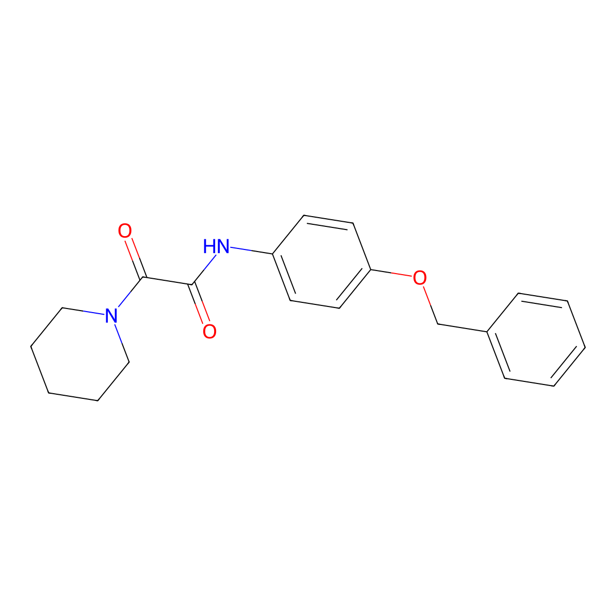 N-[4-(benzyloxy)phenyl]-2-oxo-2-(piperidin-1-yl)acetamide molecular structure, CAS 65300-55-2