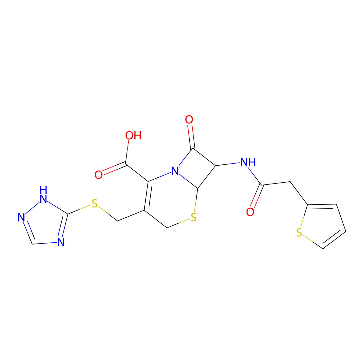 Cefetrizole molecular structure, CAS 65307-12-2