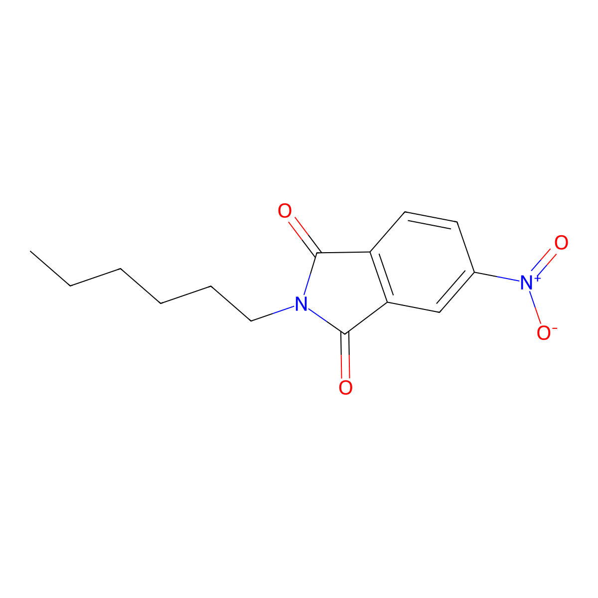 1H-Isoindole-1,3(2H)-dione, 2-hexyl-5-nitro- molecular structure, CAS 65311-53-7