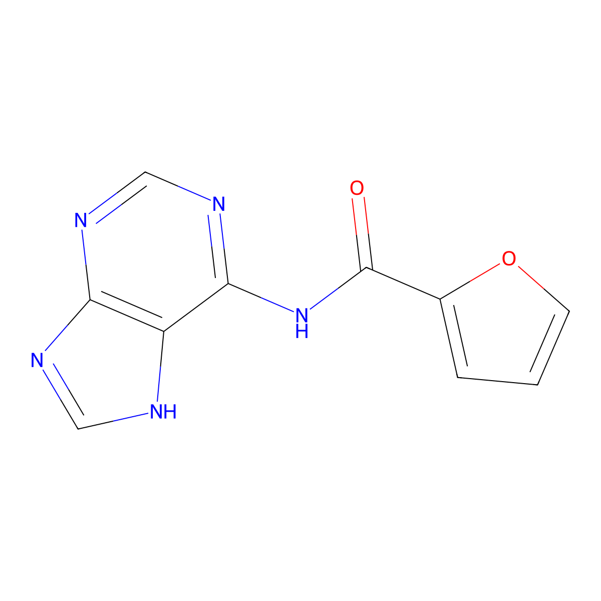 N-(7H-purin-6-yl)furan-2-carboxamide molecular structure, CAS 65316-39-4