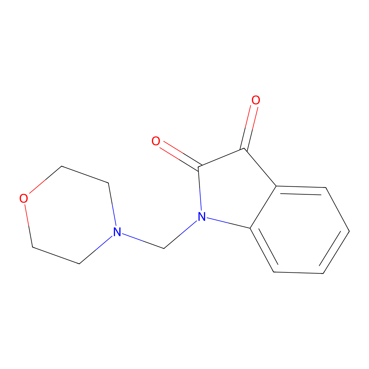 1-Morpholin-4-ylmethyl-1H-indole-2,3-dione molecular structure, CAS 6532-16-7