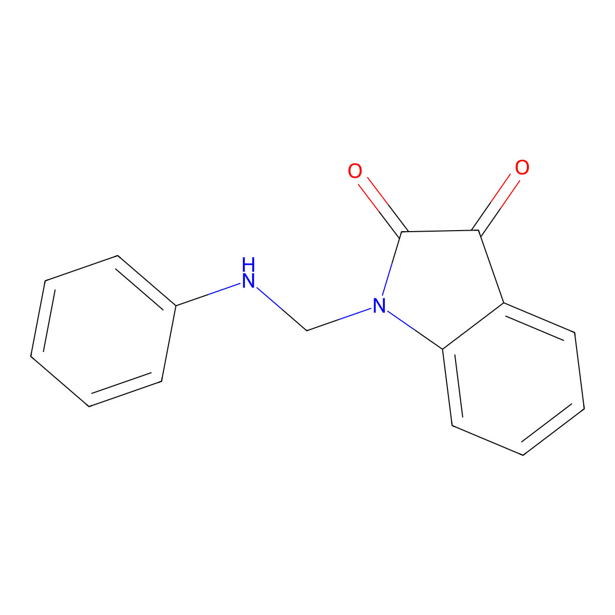 1-[(phenylamino)methyl]-1H-indole-2,3-dione molecular structure, CAS 6532-20-3