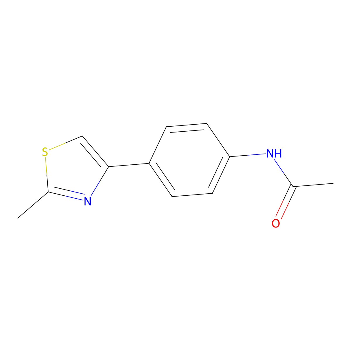 N-[4-(2-methyl-1,3-thiazol-4-yl)phenyl]acetamide molecular structure, CAS 65321-91-7