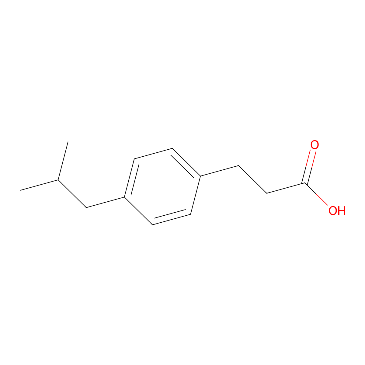 3-(4-Isobutylphenyl)propanoic acid molecular structure, CAS 65322-85-2
