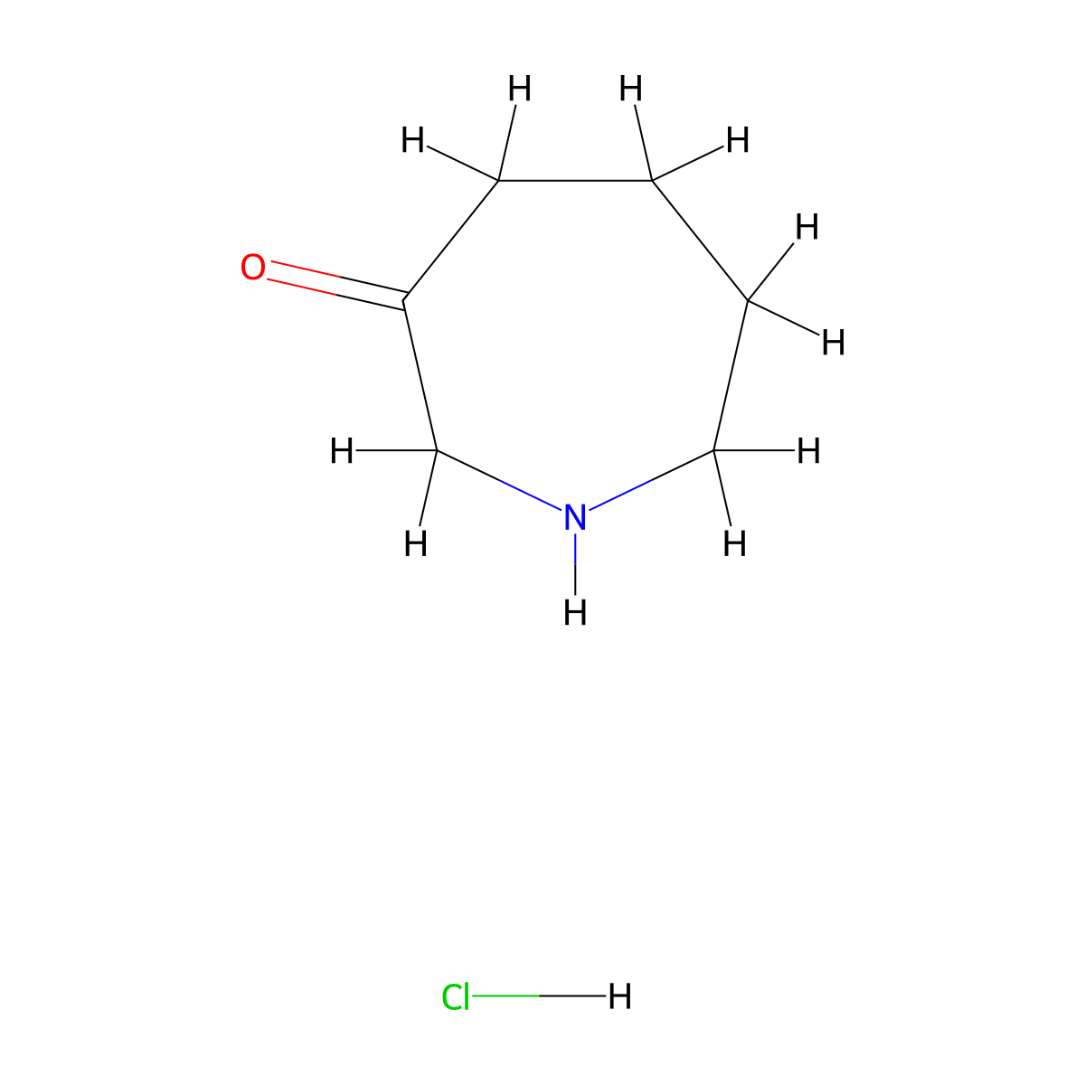 Azepan-3-one hydrochloride molecular structure, CAS 65326-54-7