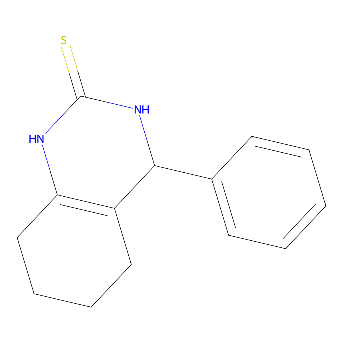 4-phenyl-3,4,5,6,7,8-hexahydroquinazoline-2(1H)-thione molecular structure, CAS 65331-17-1