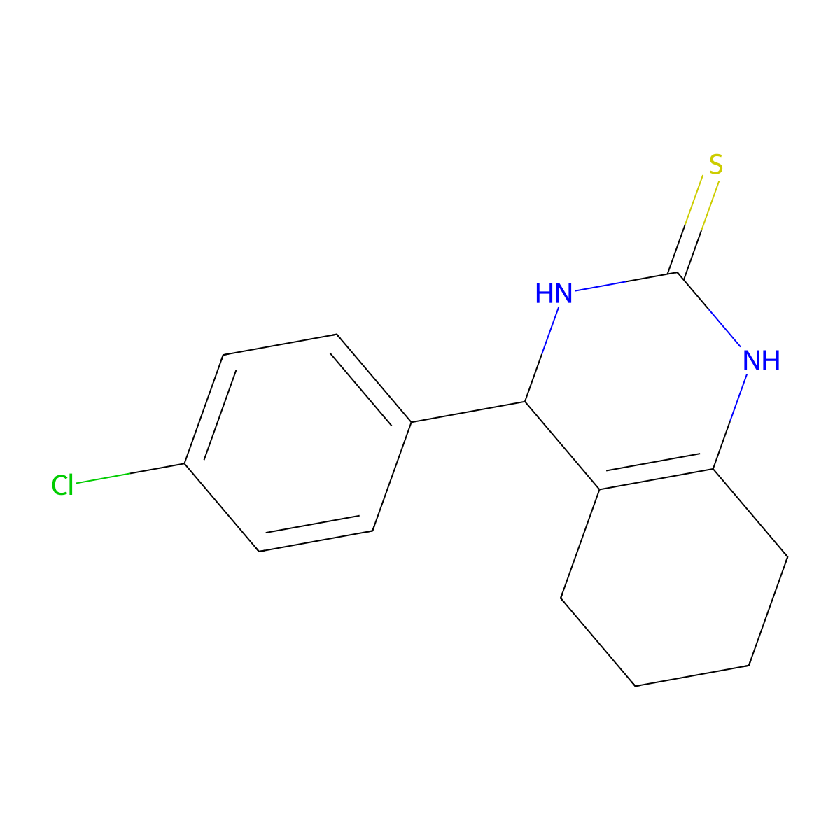 4-(4-Chlorophenyl)-1,3,4,5,6,7,8-heptahydroquinazoline-2-thione molecular structure, CAS 65331-18-2