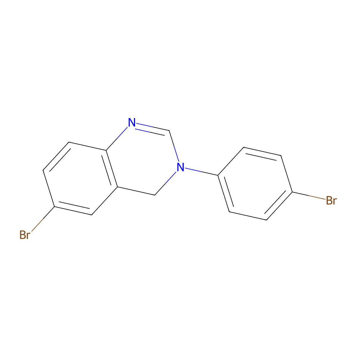 6-Bromo-3-(4-bromophenyl)-3,4-dihydroquinazoline molecular structure, CAS 65331-45-5