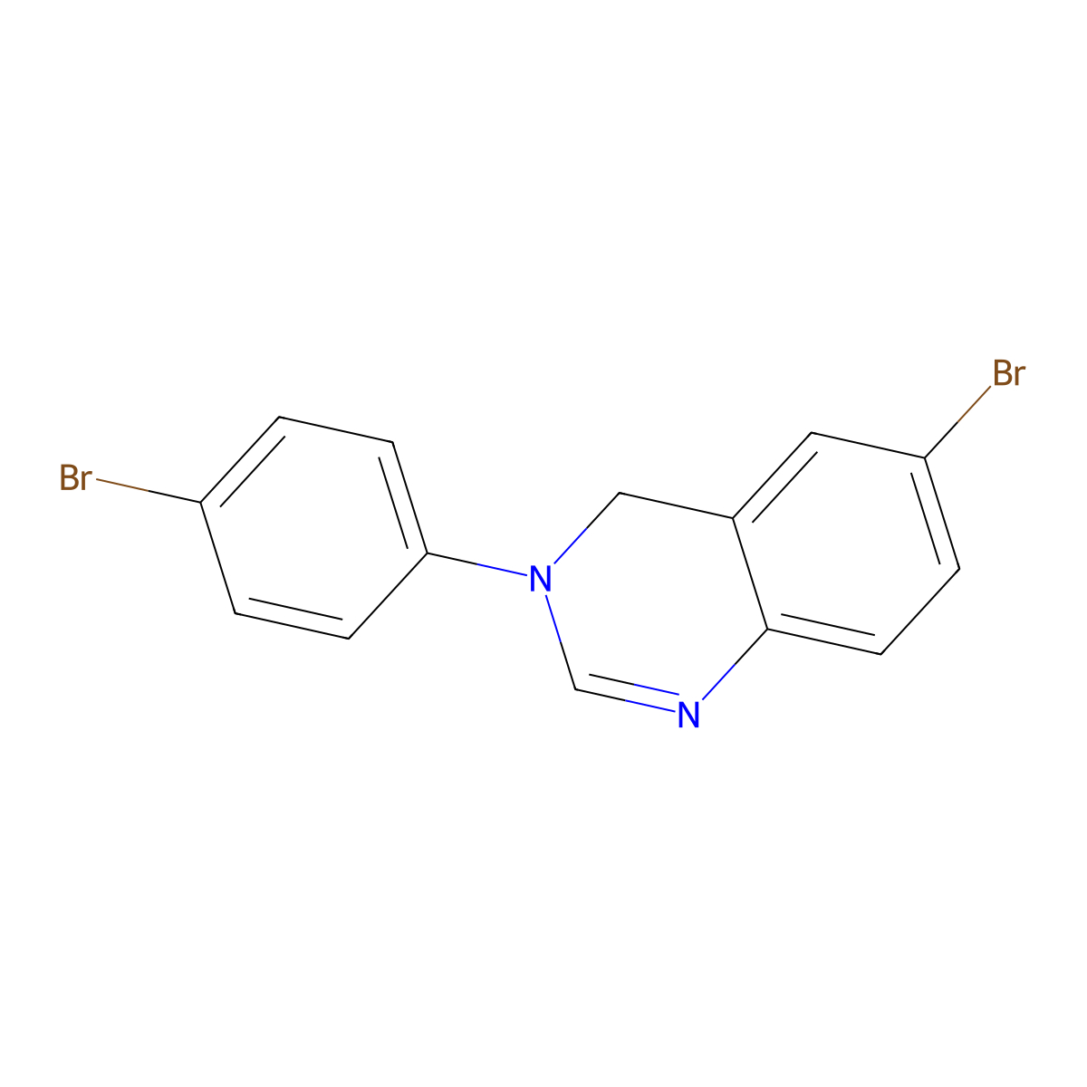 6-Bromo-3-(4-bromophenyl)-3,4-dihydroquinazoline molecular structure, CAS 65331-45-5