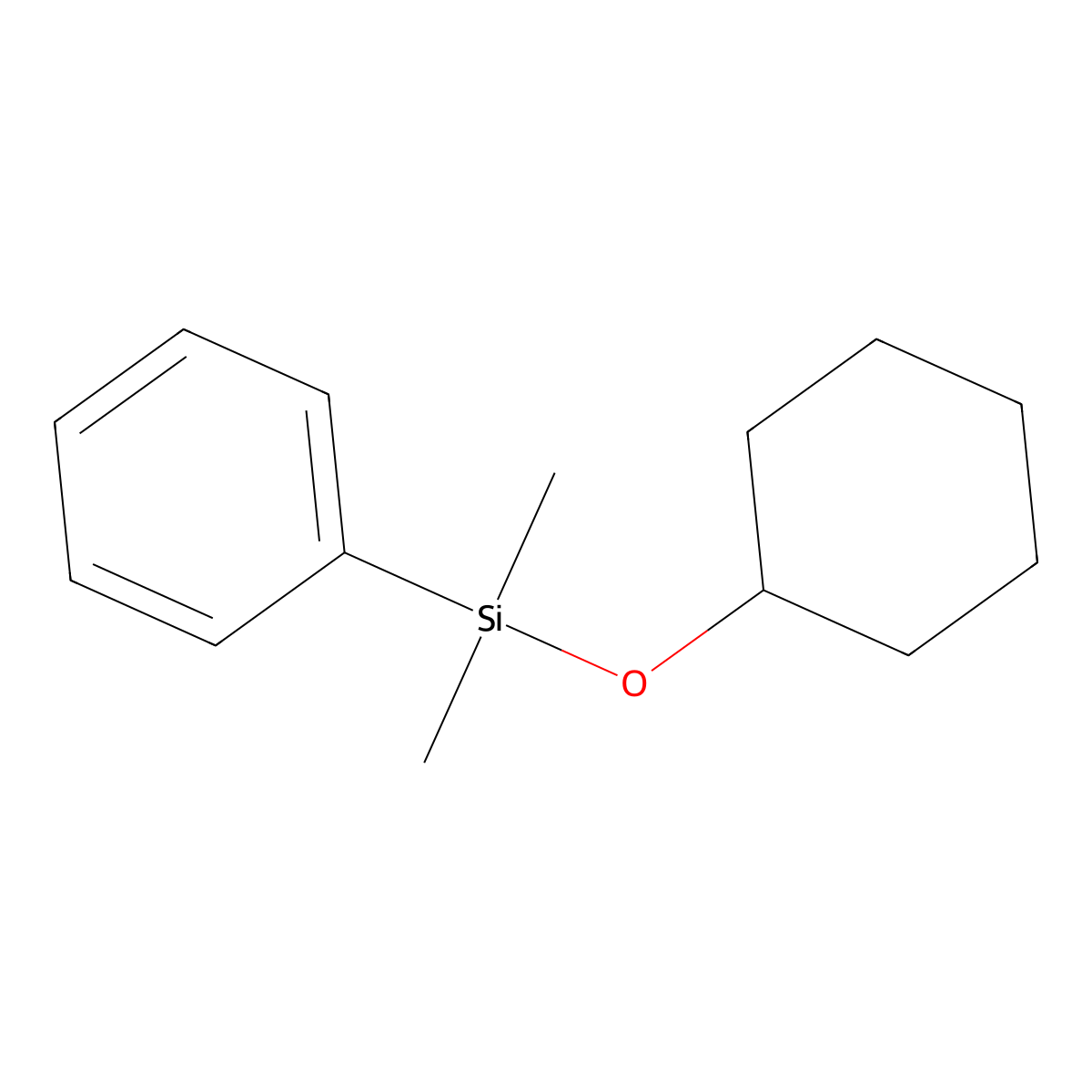 Cyclohexyl dimethylphenylsilyl ether molecular structure, CAS 65335-82-2