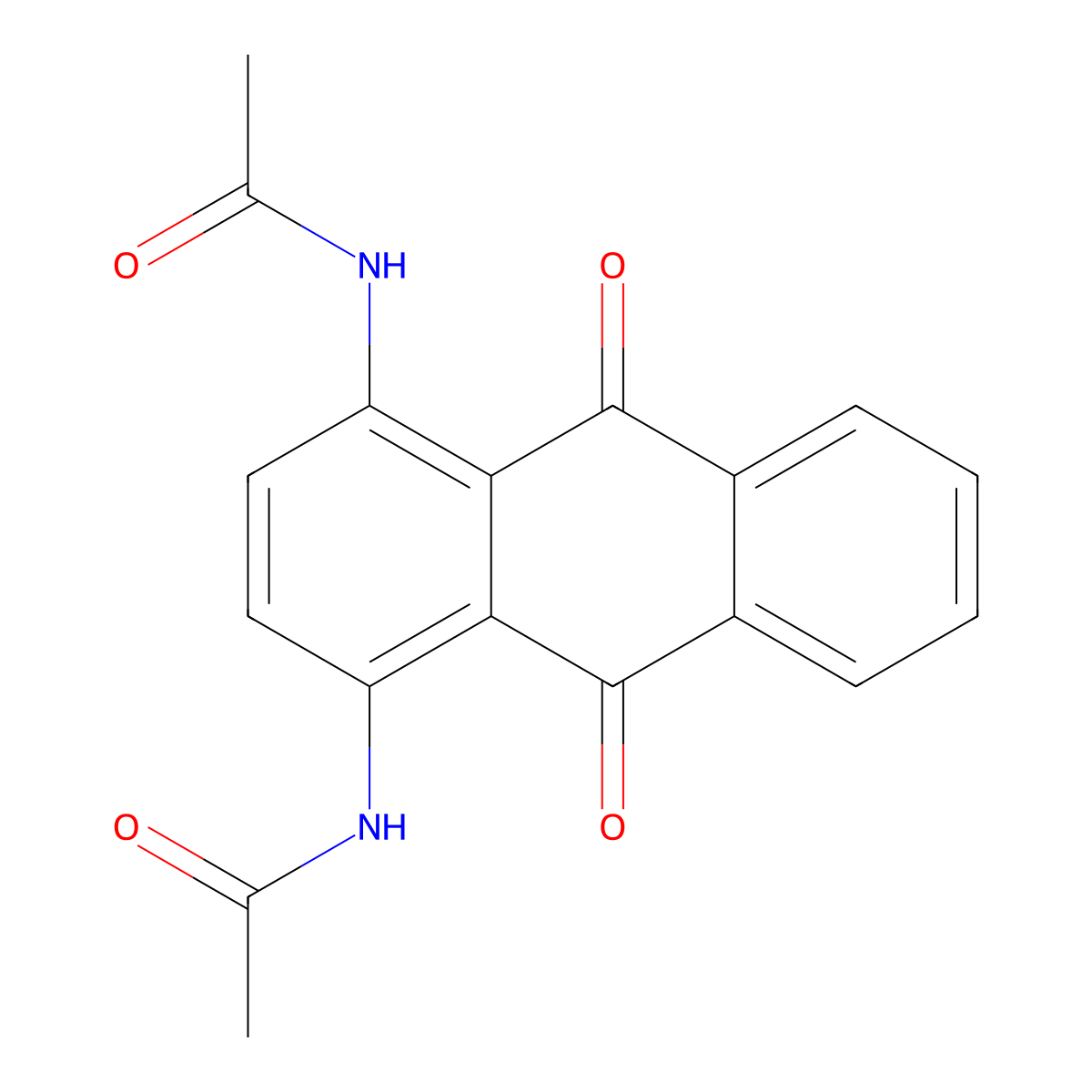 N,N'-(9,10-dihydro-9,10-dioxo-1,4-anthracenediyl)bisacetamide molecular structure, CAS 6534-28-7