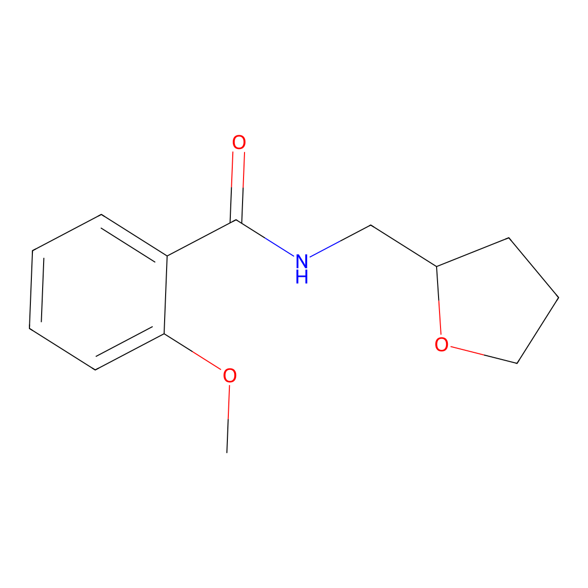 Benzamide, N-tetrahydrofurfuryl-2-methoxy- molecular structure, CAS 65342-44-1