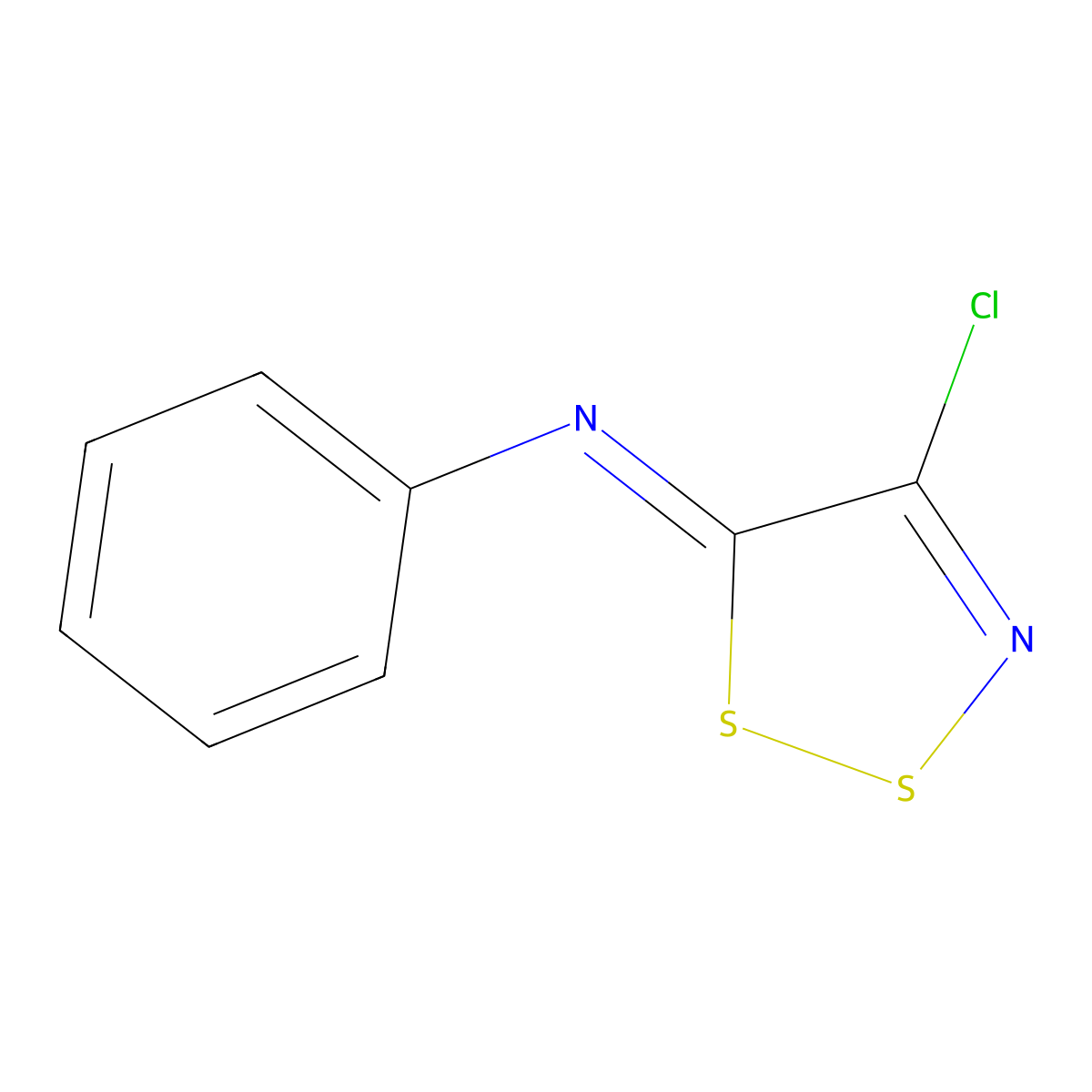 4-chloro-N-phenyldithiazol-5-imine molecular structure, CAS 65342-88-3