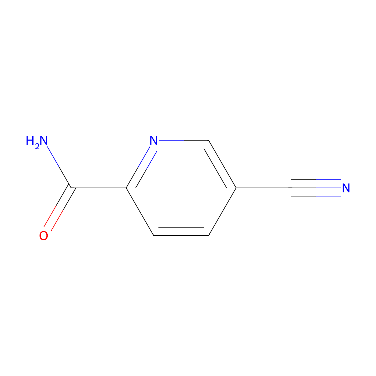 5-Cyanopyridine-2-carboxamide molecular structure, CAS 65346-04-5
