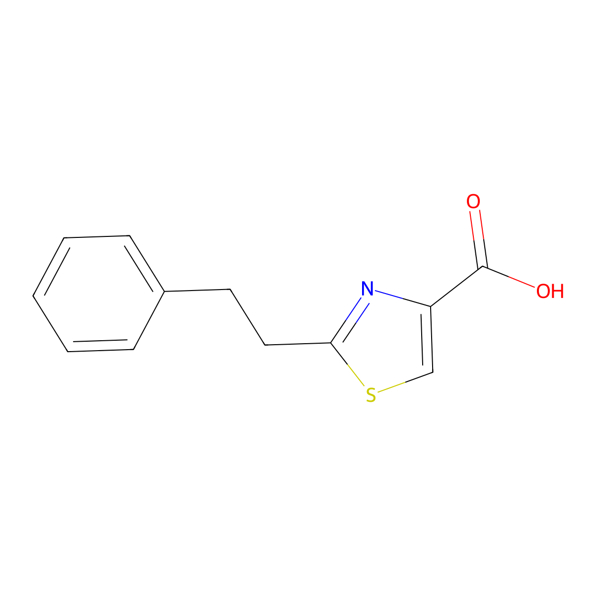 2-(2-Phenylethyl)-1,3-thiazole-4-carboxylic acid molecular structure, CAS 65346-64-7