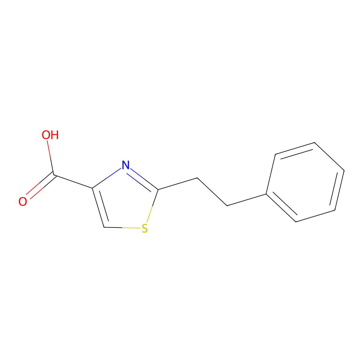 2-(2-Phenylethyl)-1,3-thiazole-4-carboxylic acid molecular structure, CAS 65346-64-7