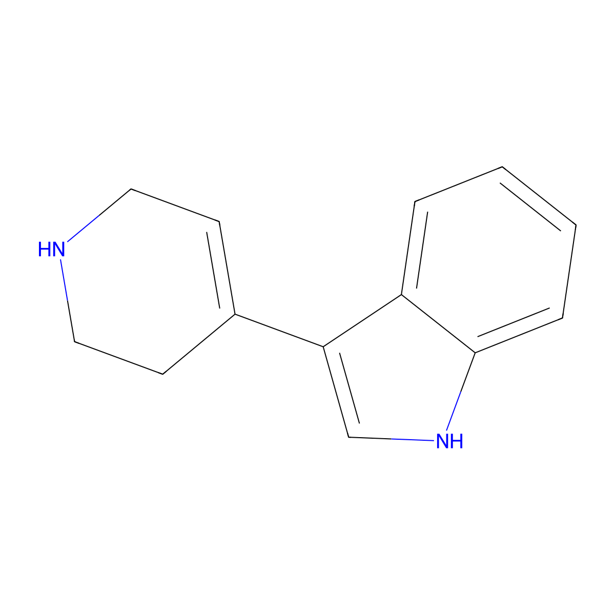3-(1,2,3,6-Tetrahydropyridin-4-yl)-1H-indole molecular structure, CAS 65347-55-9