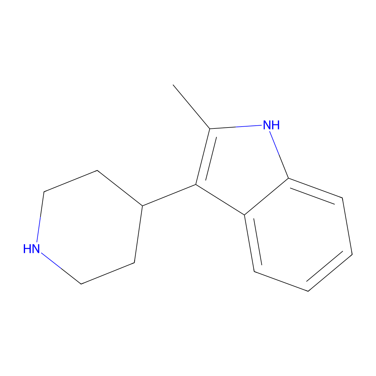 2-Methyl-3-(piperidin-4-yl)-1H-indole molecular structure, CAS 65347-61-7