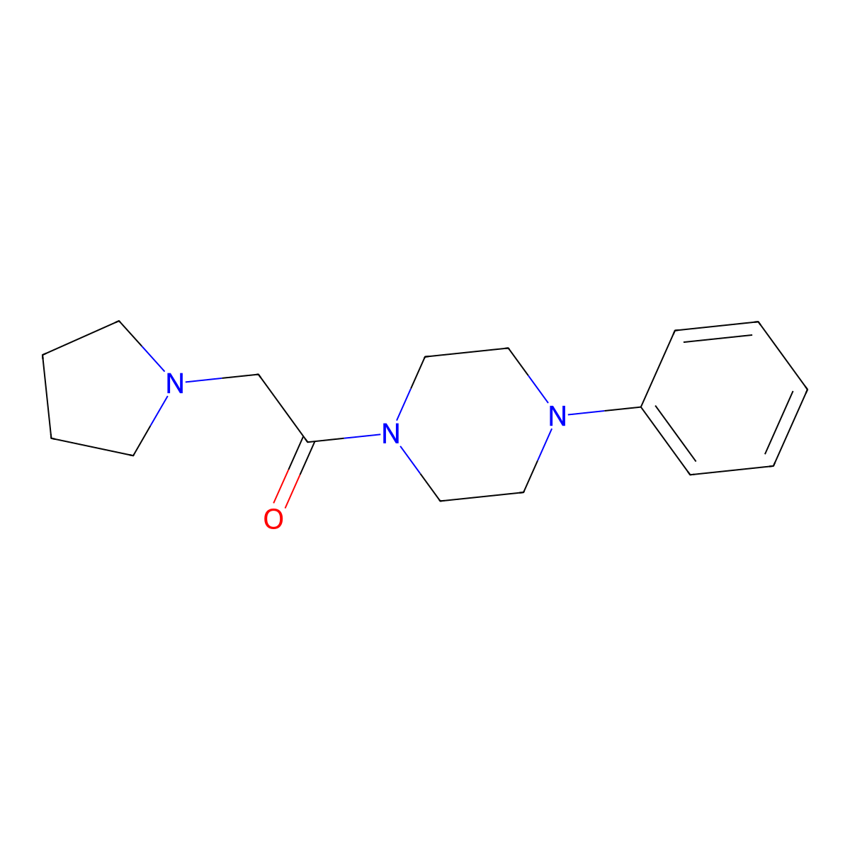 1-(4-Phenylpiperazin-1-yl)-2-(pyrrolidin-1-yl)ethanone molecular structure, CAS 65349-01-1