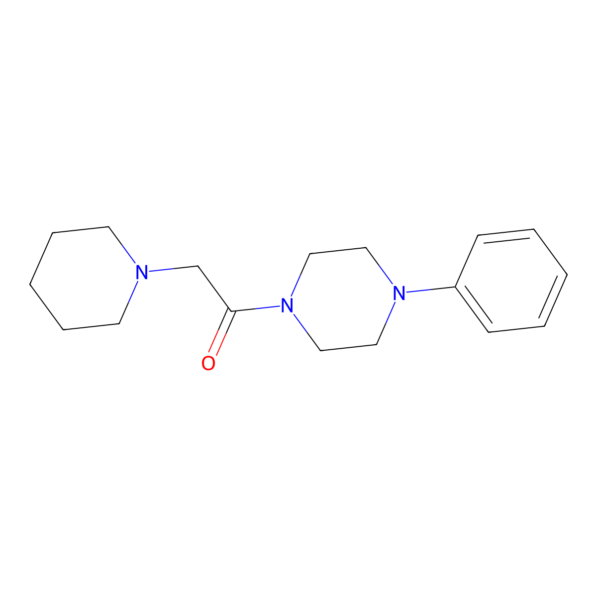 1-(4-Phenylpiperazino)-2-piperidinoethan-1-one molecular structure, CAS 65349-02-2