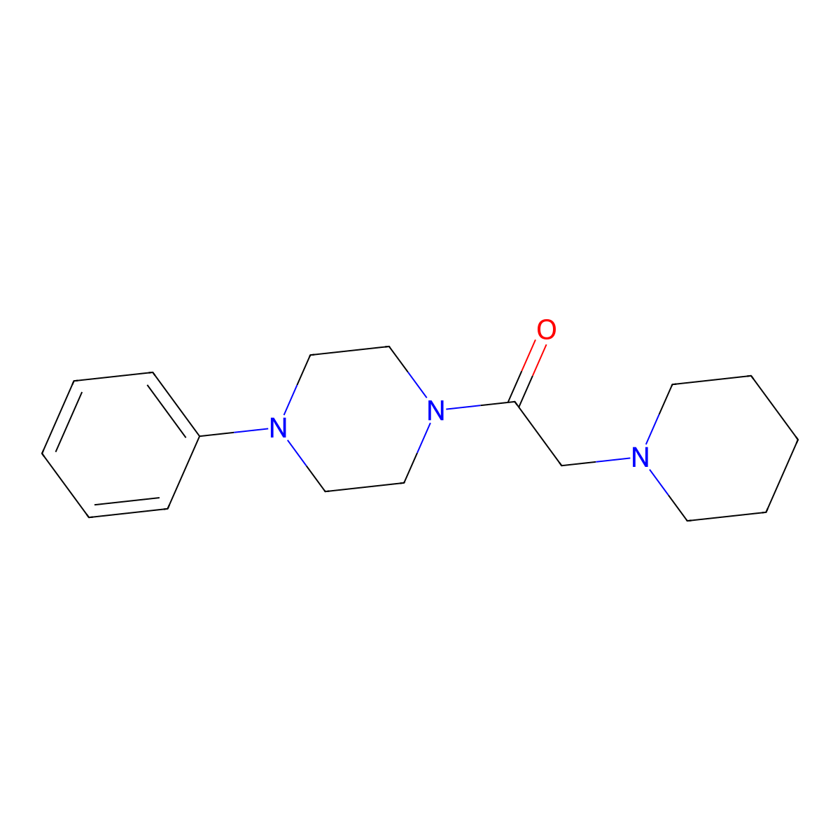 1-(4-Phenylpiperazino)-2-piperidinoethan-1-one molecular structure, CAS 65349-02-2