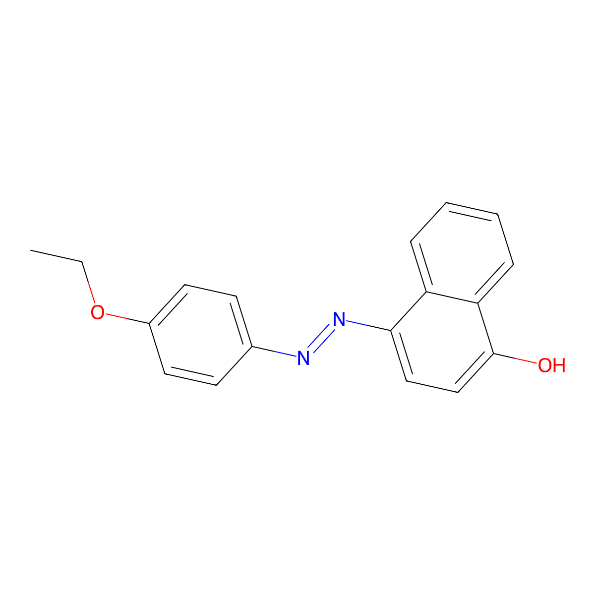 1-Naphthalenol, 4-[(4-ethoxyphenyl)azo]- molecular structure, CAS 6535-42-8