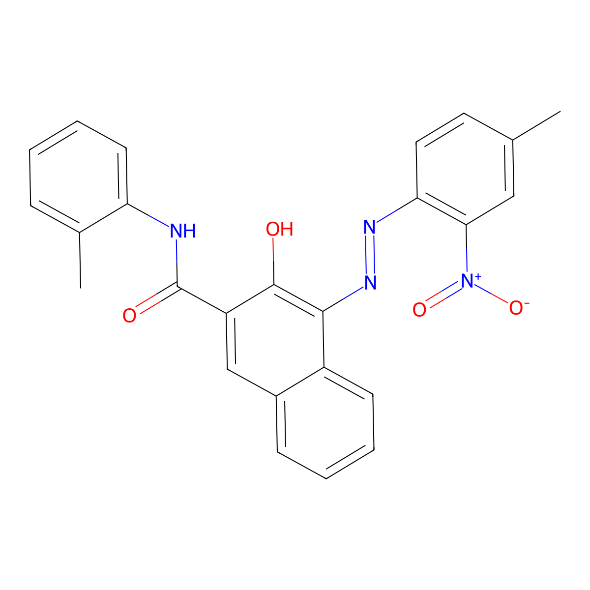 3-Hydroxy-4-((4-methyl-2-nitrophenyl)azo)-N-(o-tolyl)naphthalene-2-carboxamide molecular structure, CAS 6535-47-3