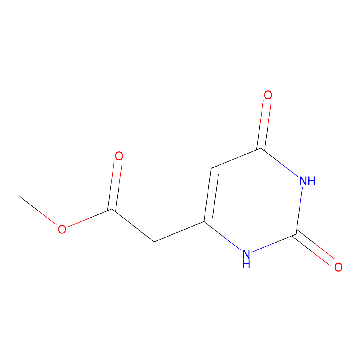 Methyl 2-(2,6-dioxo-1,2,3,6-tetrahydropyrimidin-4-yl)acetate molecular structure, CAS 6535-93-9