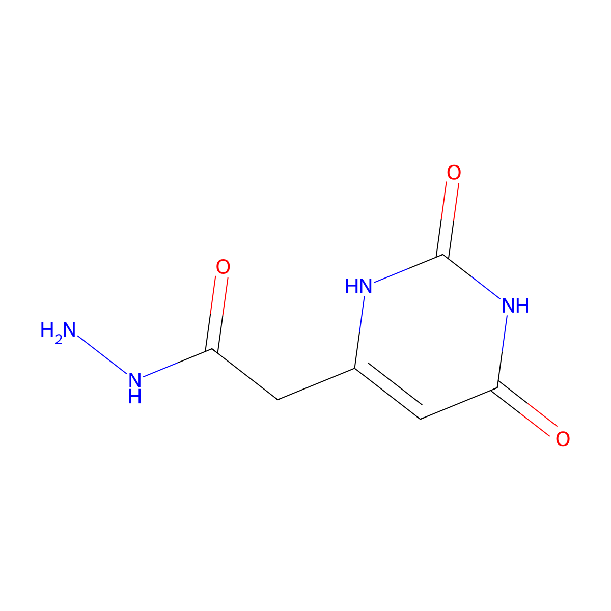 2-(2,6-Dioxo-1,2,3,6-tetrahydropyrimidin-4-yl)acetohydrazide molecular structure, CAS 6535-95-1