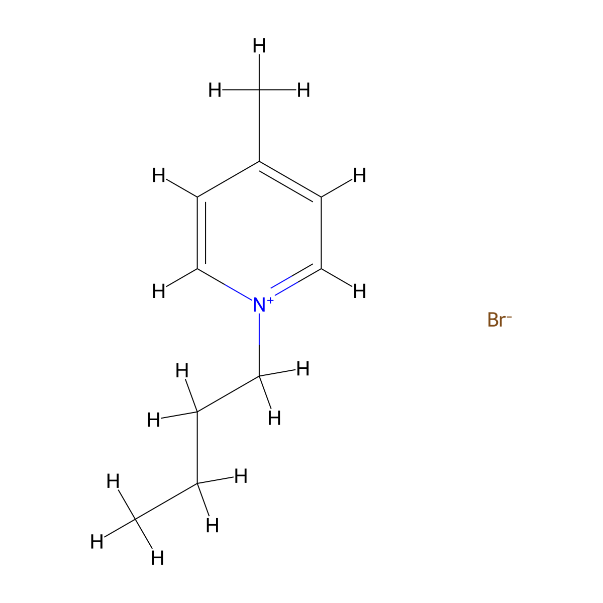 1-Butyl-4-methylpyridinium bromide molecular structure, CAS 65350-59-6