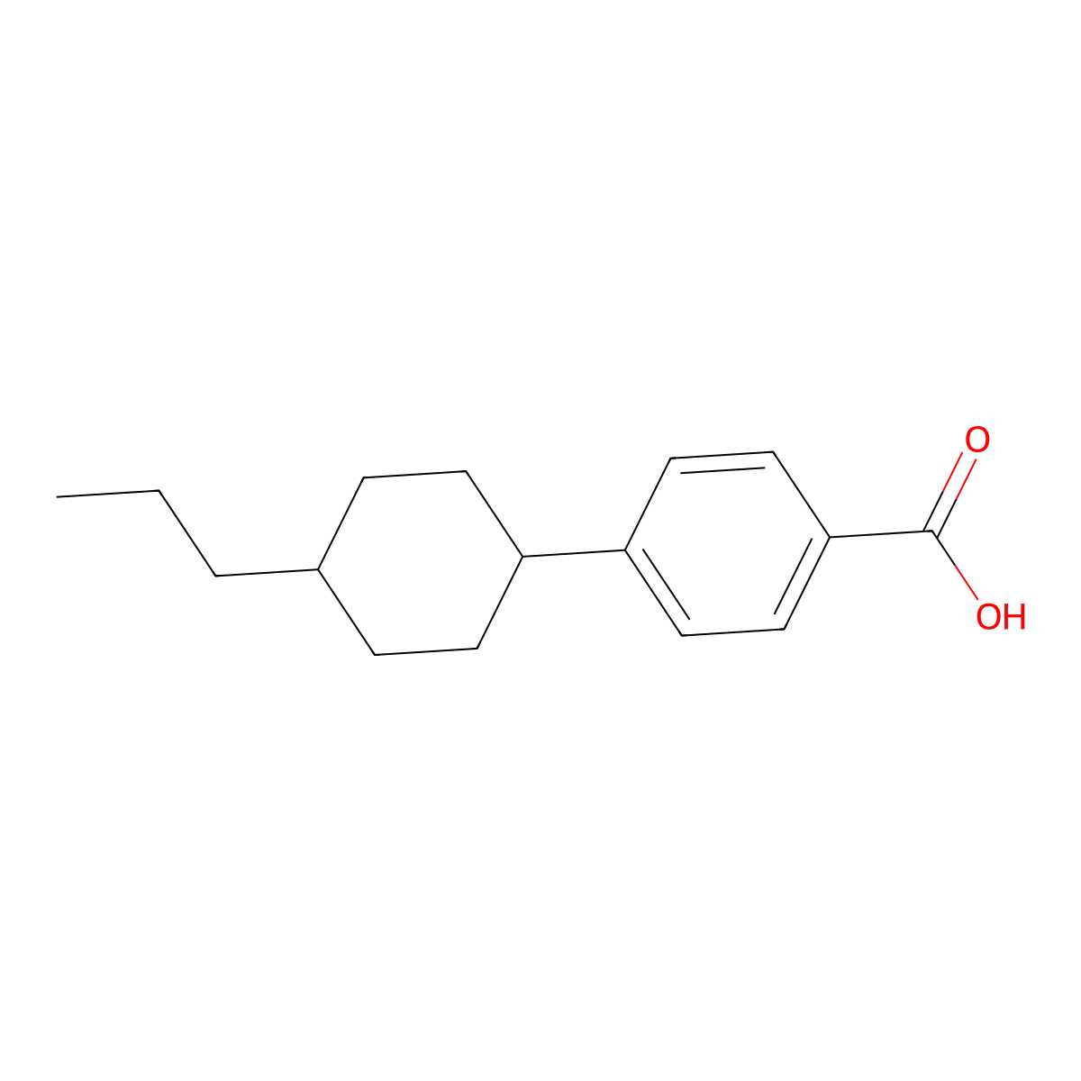4-(trans-4-n-Propylcyclohexyl)benzoic acid molecular structure, CAS 65355-29-5