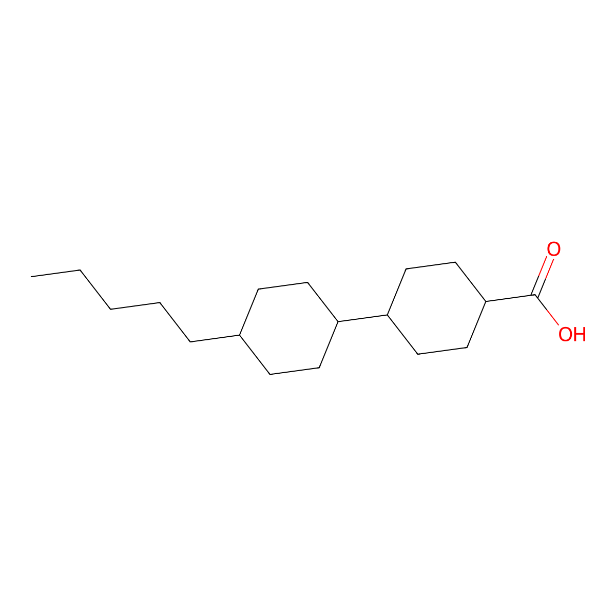 (trans,trans)-4'-Pentyl-(1,1'-bicyclohexyl)-4-carboxylic acid molecular structure, CAS 65355-33-1