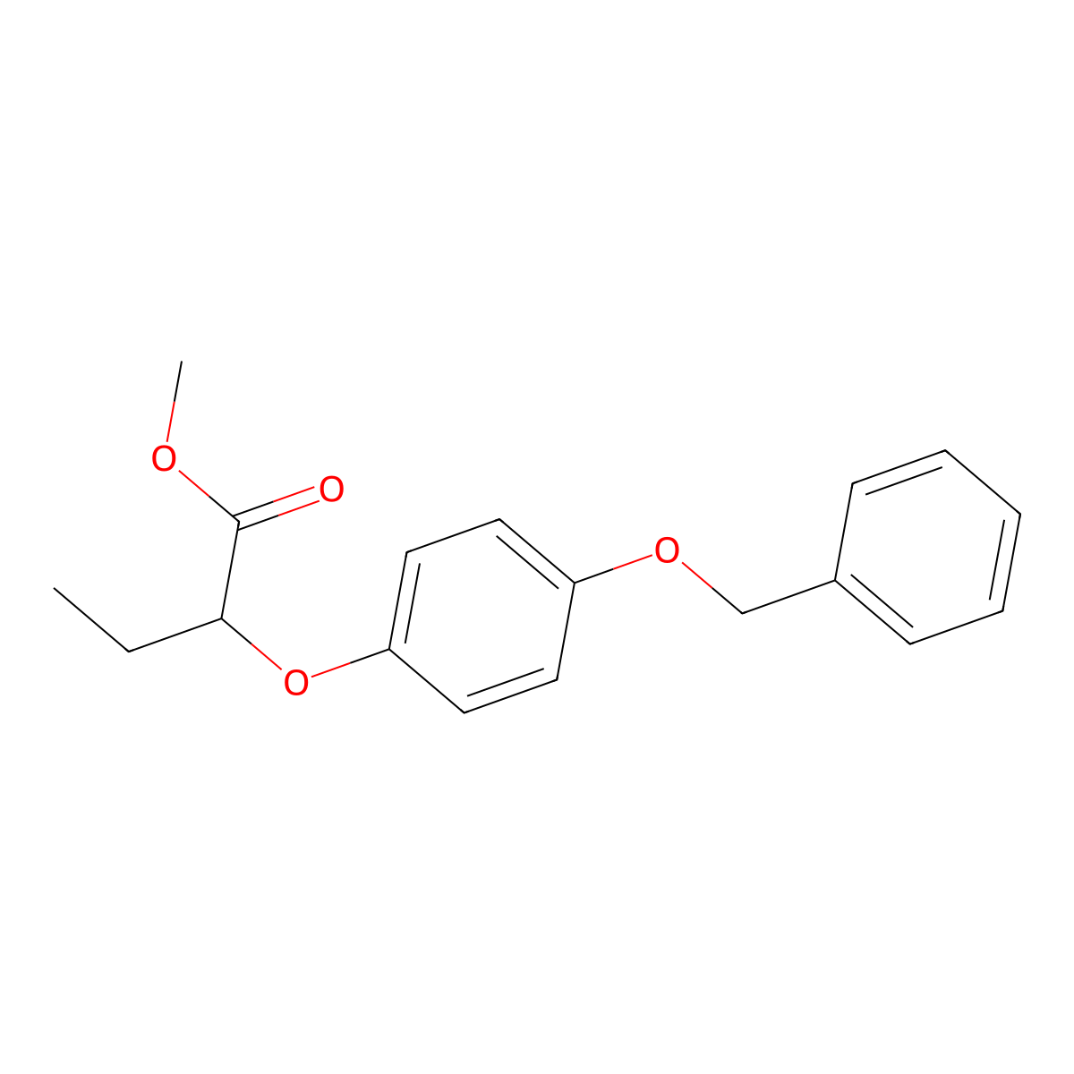 Methyl 2-(4-(benzyloxy)phenoxy)butanoate molecular structure, CAS 653563-74-7