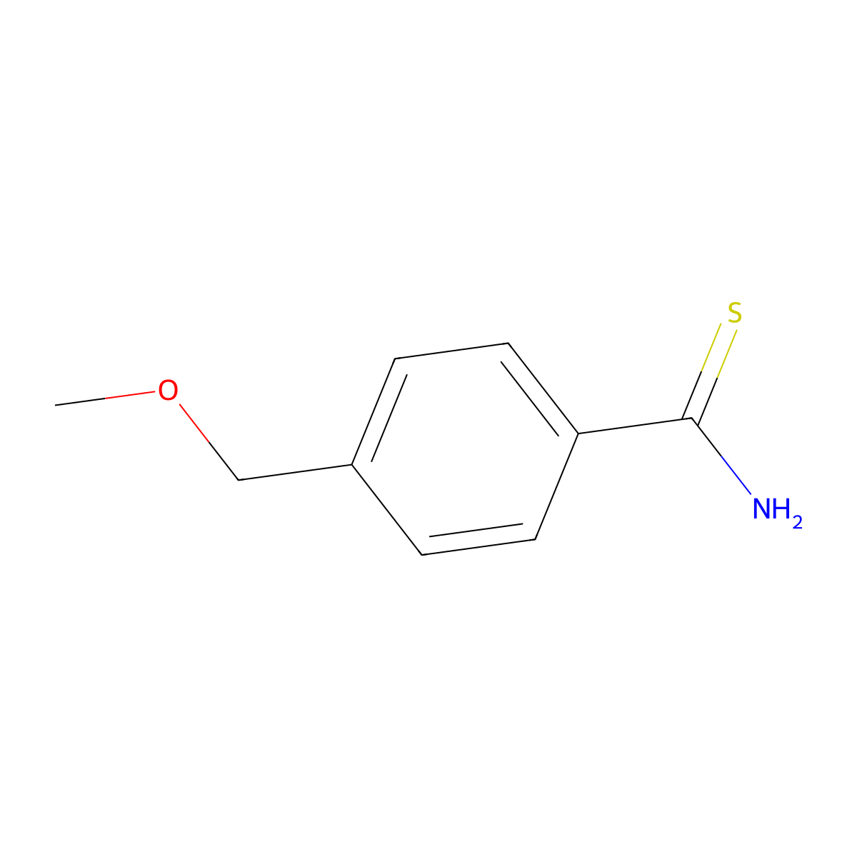 Benzenecarbothioamide, 4-(methoxymethyl)- molecular structure, CAS 653568-68-4