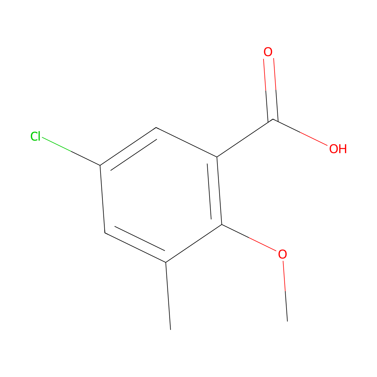 5-Chloro-2-methoxy-3-methylbenzoic acid molecular structure, CAS 653569-18-7