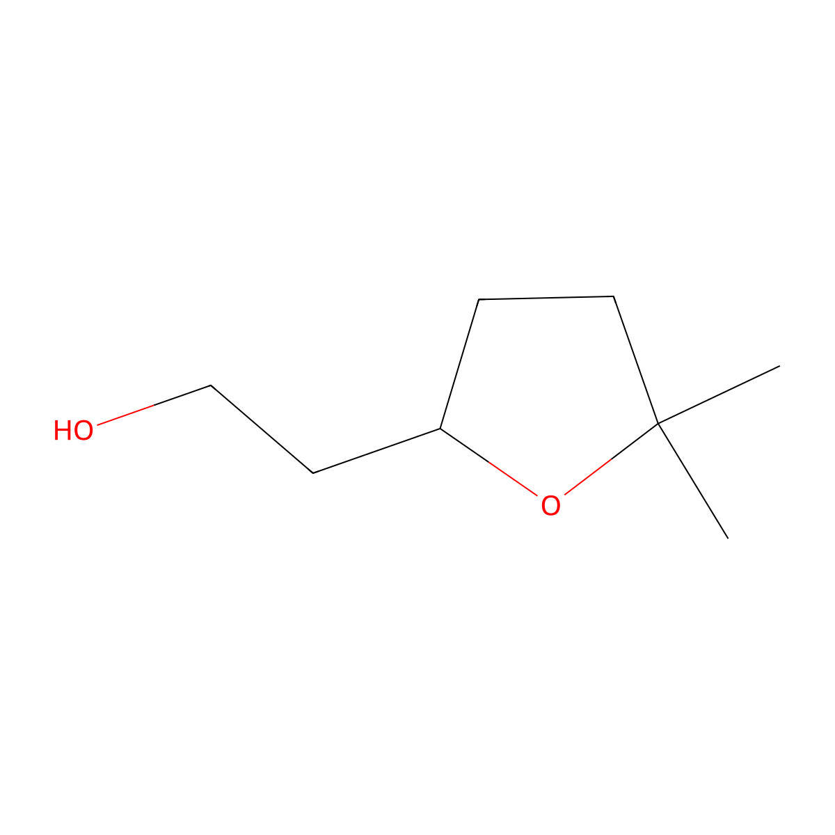 2-(5,5-Dimethyloxolan-2-yl)ethan-1-ol molecular structure, CAS 653569-75-6