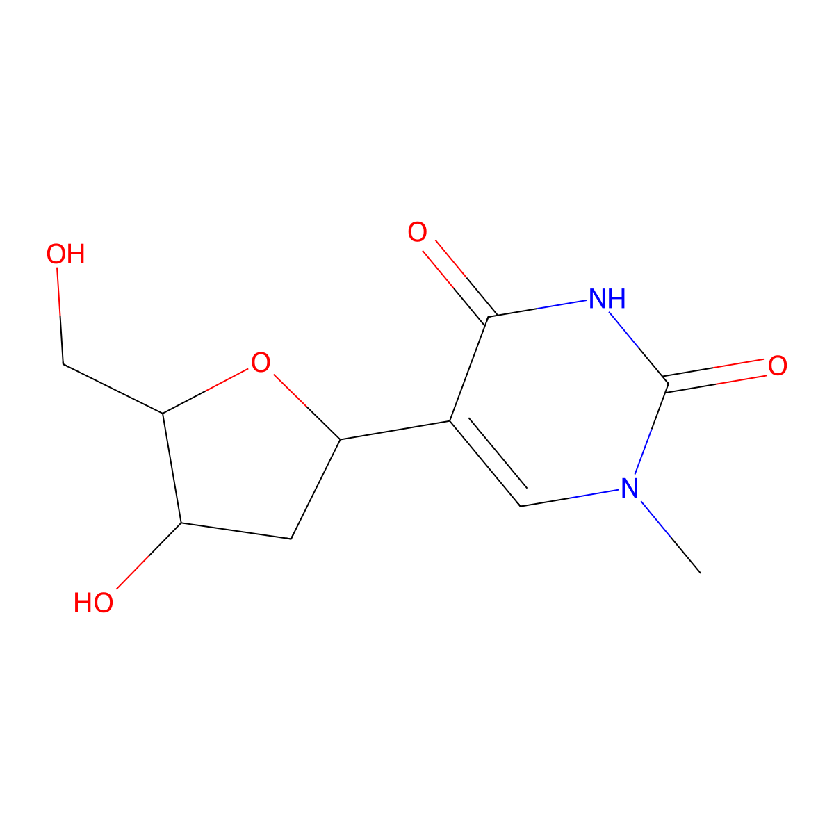 5-Methyl-2'-deoxypseudouridine molecular structure, CAS 65358-15-8