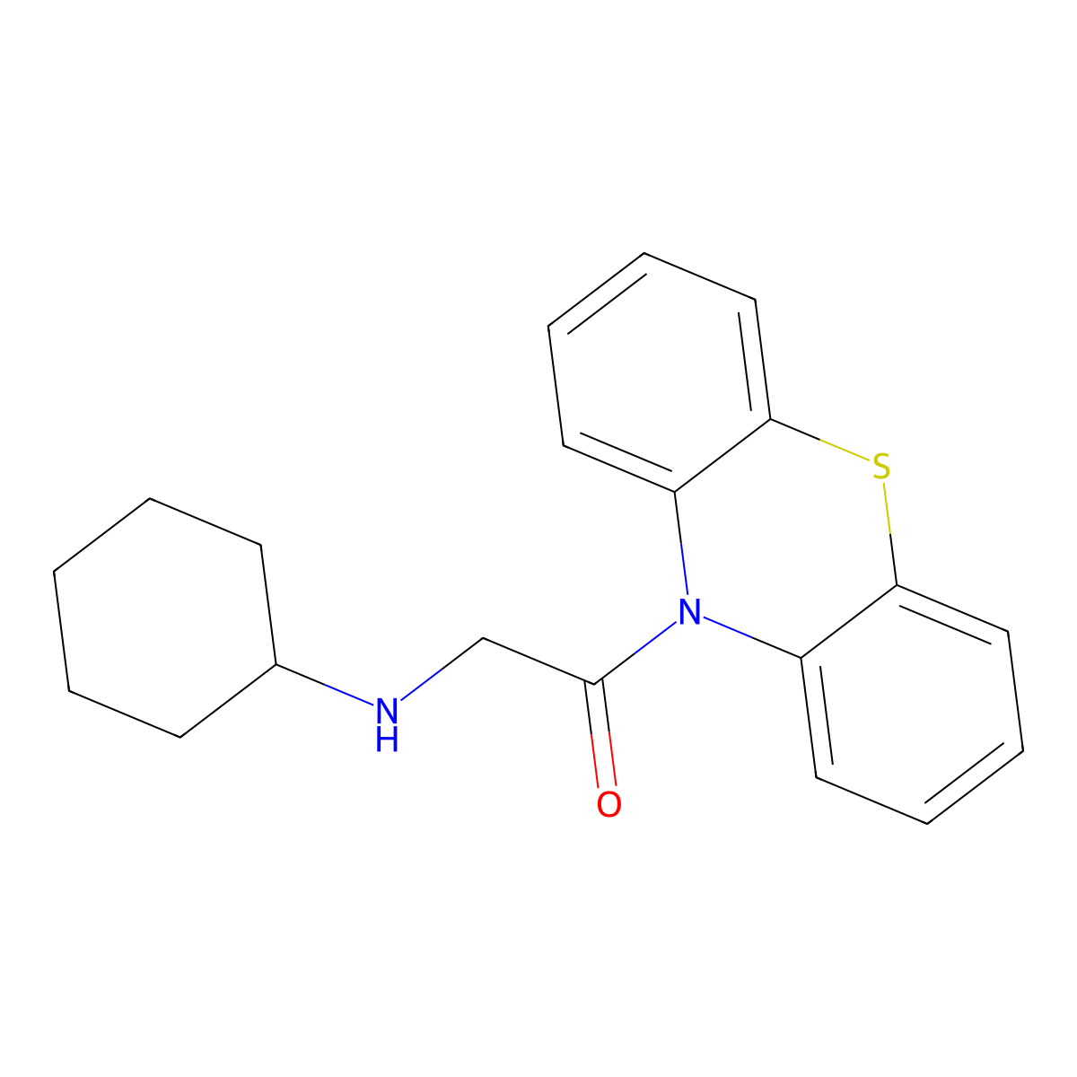 2-(Cyclohexylamino)-1-(10H-phenothiazin-10-yl)ethanone molecular structure, CAS 653584-71-5