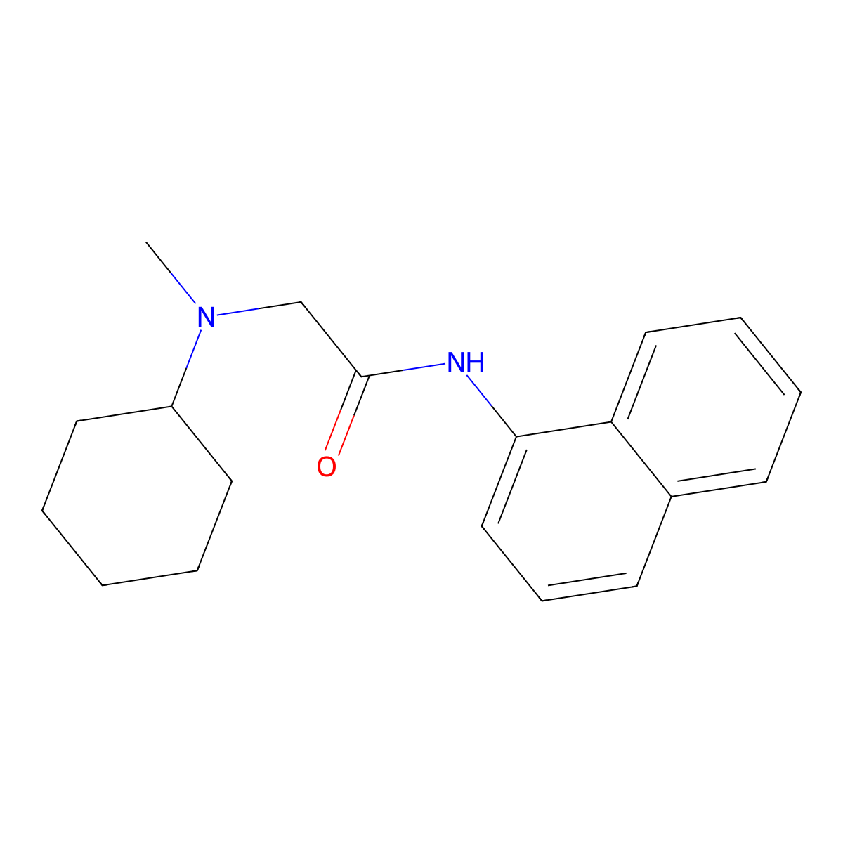 2-[cyclohexyl(methyl)amino]-N-naphthalen-1-ylacetamide molecular structure, CAS 653584-75-9