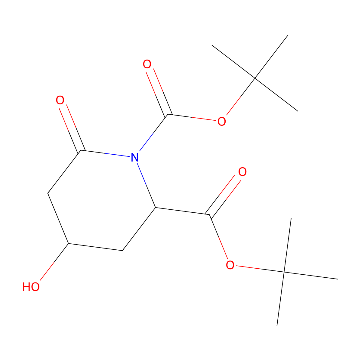 Di-tert-butyl (2S,4S)-4-hydroxy-6-oxopiperidine-1,2-dicarboxylate molecular structure, CAS 653589-16-3