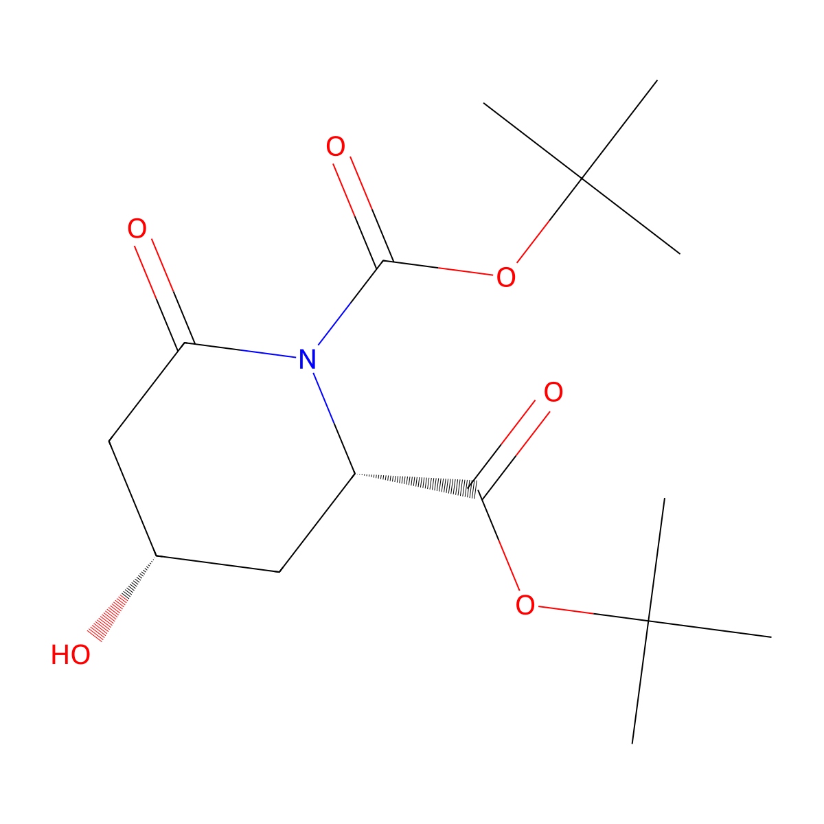 Di-tert-butyl (2S,4S)-4-hydroxy-6-oxopiperidine-1,2-dicarboxylate molecular structure, CAS 653589-16-3