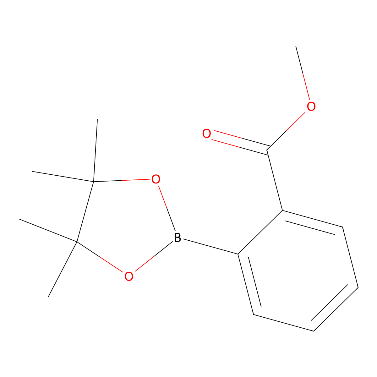 Methyl 2-(4,4,5,5-tetramethyl-1,3,2-dioxaborolan-2-yl)benzoate molecular structure, CAS 653589-95-8