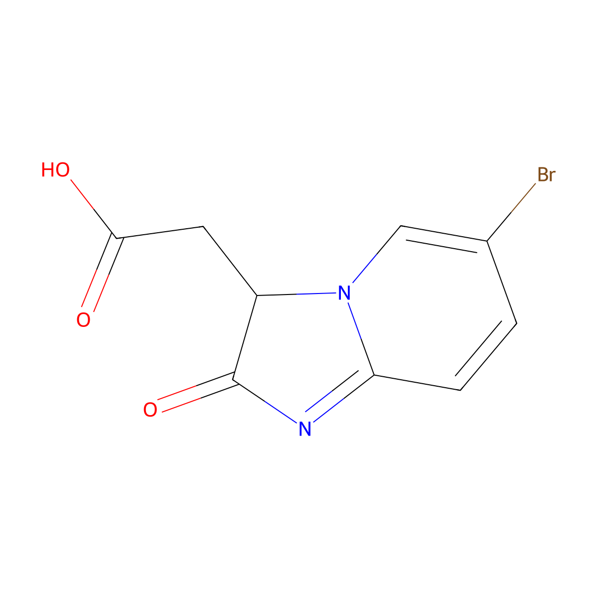 2-(6-Bromo-2-oxo-2,3-dihydroimidazo[1,2-a]pyridin-3-yl)acetic acid molecular structure, CAS 653599-23-6