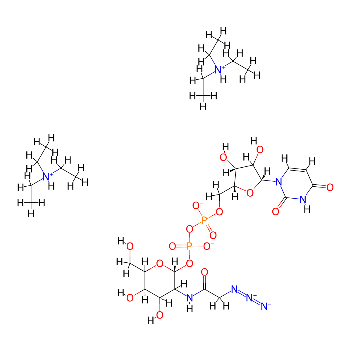 UDP-N-azidoacetylgalactosamine triethylamine molecular structure, CAS 653600-48-7