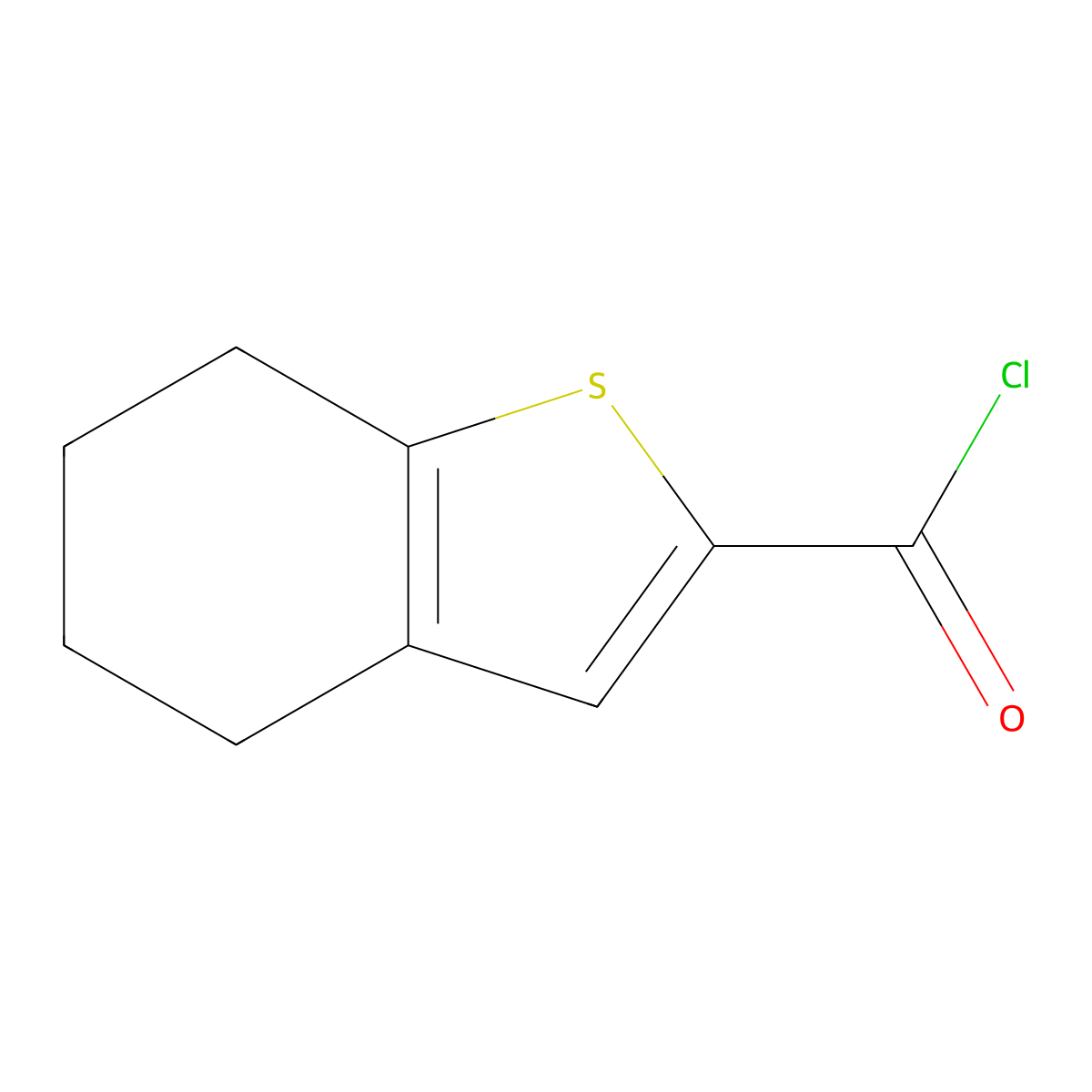 4,5,6,7-Tetrahydro-benzo[b]thiophene-2-carbonyl chloride molecular structure, CAS 65361-26-4