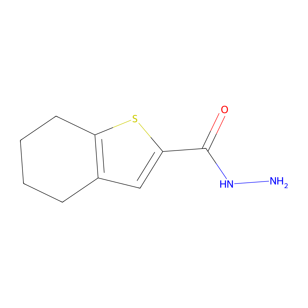 4,5,6,7-Tetrahydro-1-benzothiophene-2-carbohydrazide molecular structure, CAS 65361-27-5