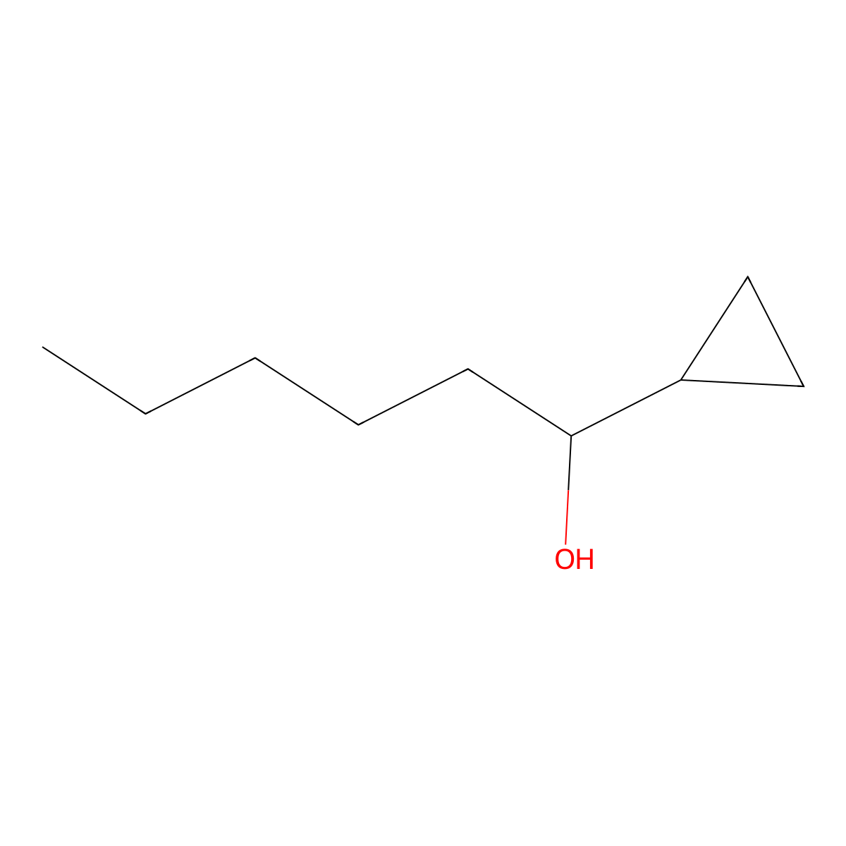 1-Cyclopropylhexan-1-ol molecular structure, CAS 65364-55-8